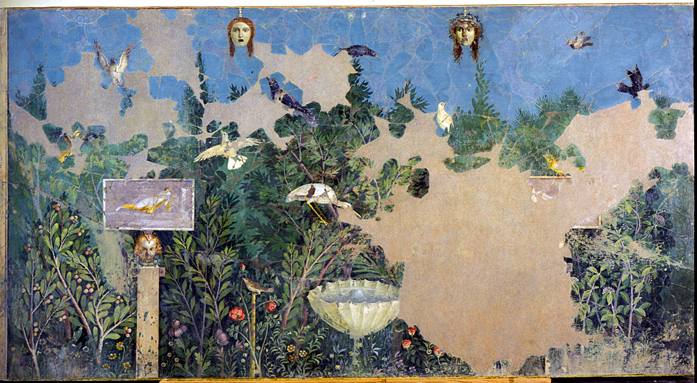 Gartenmalerei, Pompeji, Haus des Goldenen Armreifs, 25–50 n. Chr., Soprintendenza Archeologica di Pompei, © Fotografica Foglia (Neapel). 